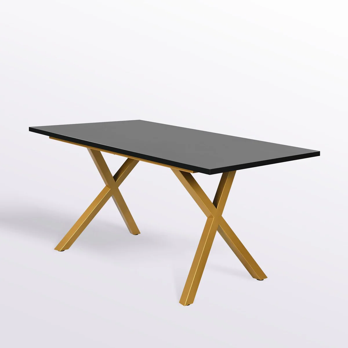 Rectangular Dining Table With Golden Legs For 4-6 People