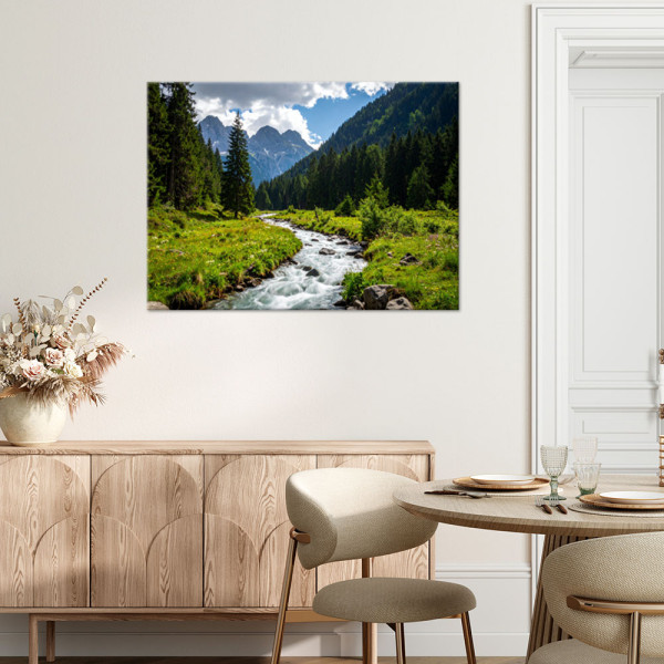 Obraz do salonu sypialni biura, Krajobraz górski potok natura 30x20