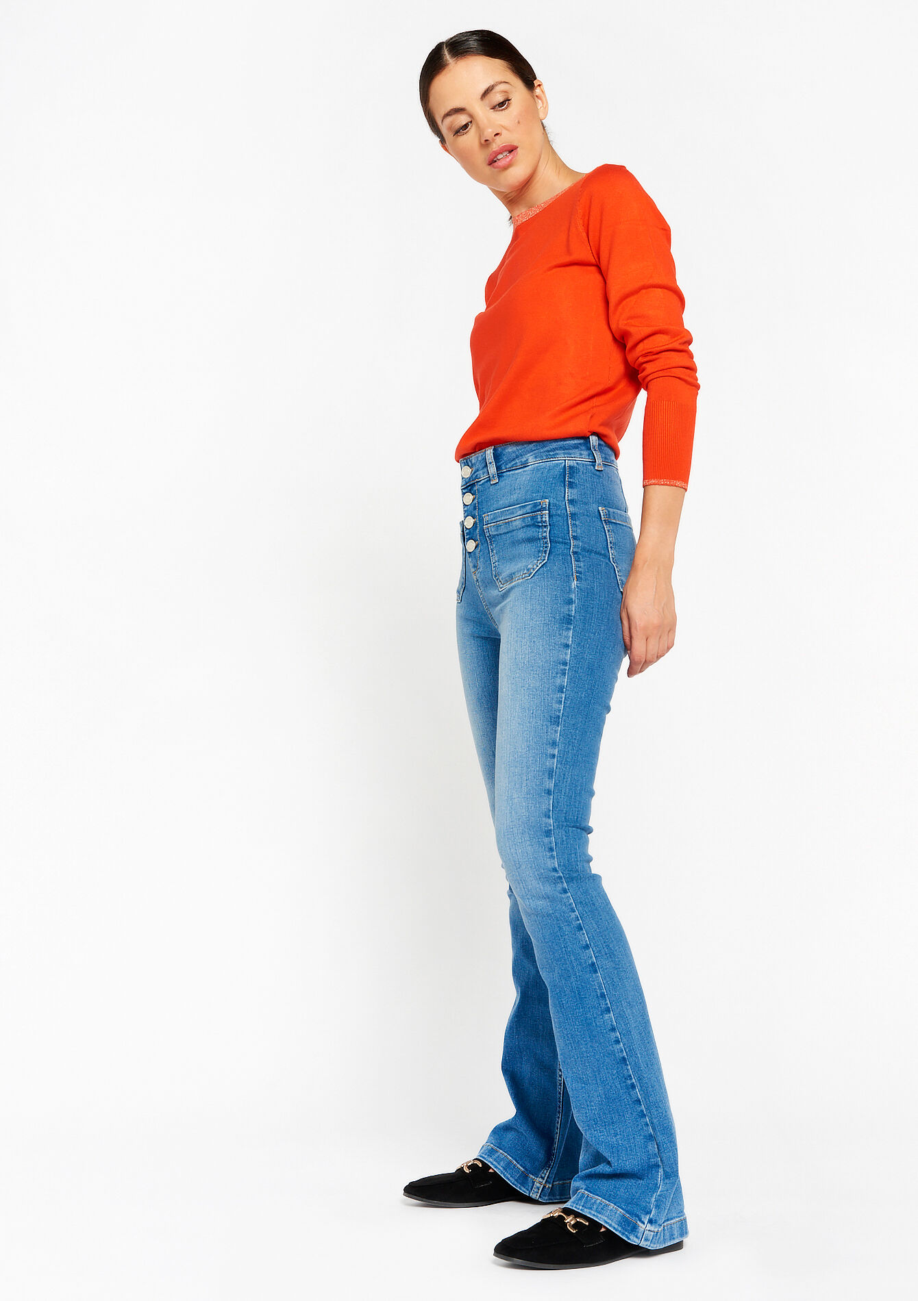 Flared jeans met hoge taille