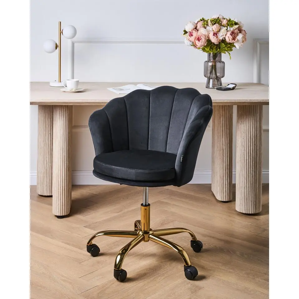 MONTICELLO - Bureaustoel - Zwart - Fluweel