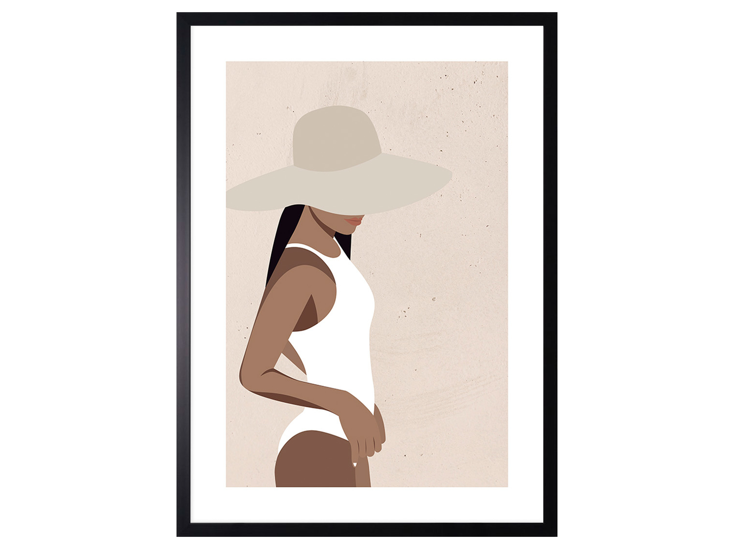 Obraz w ramie Woman In A White Swimsuite53x73 cm