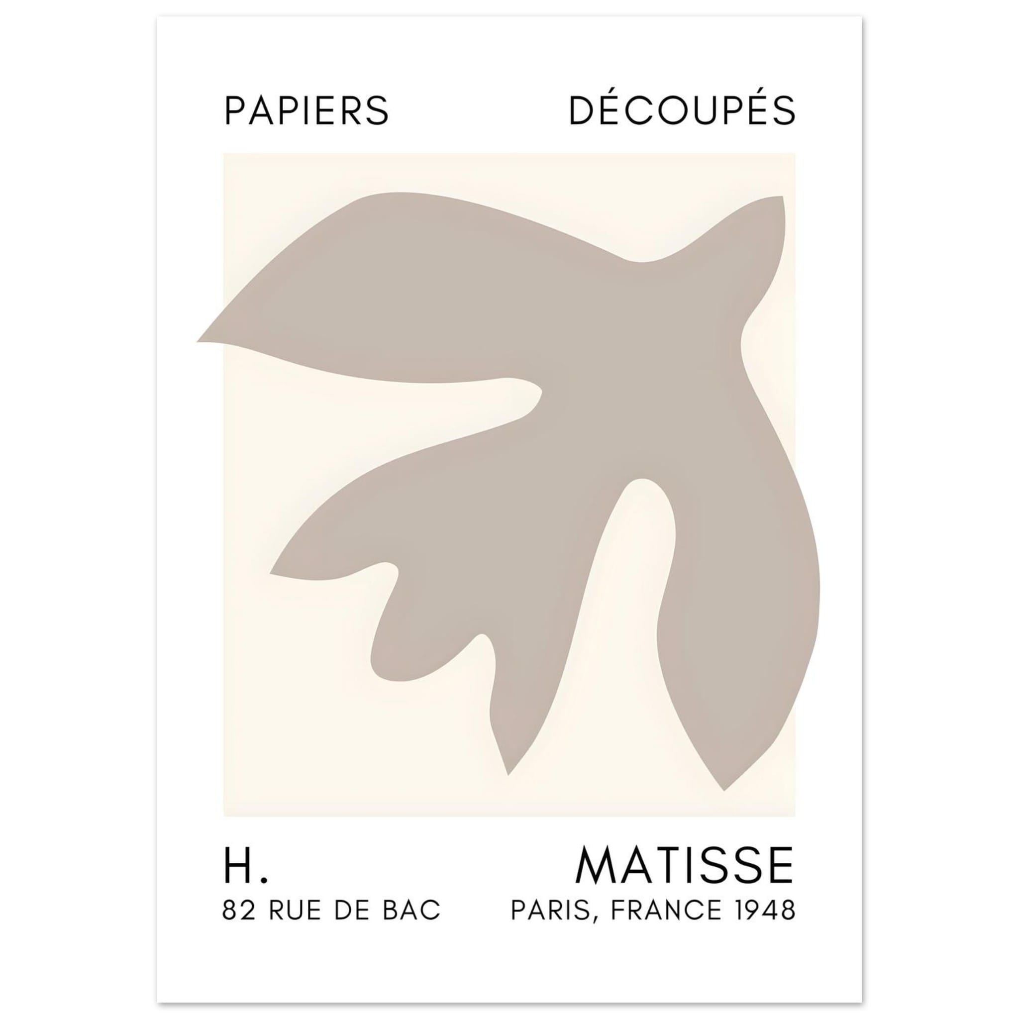 Artfulprints Poster Matisse – Floating forms grey  - 50x70 cm - Grijs