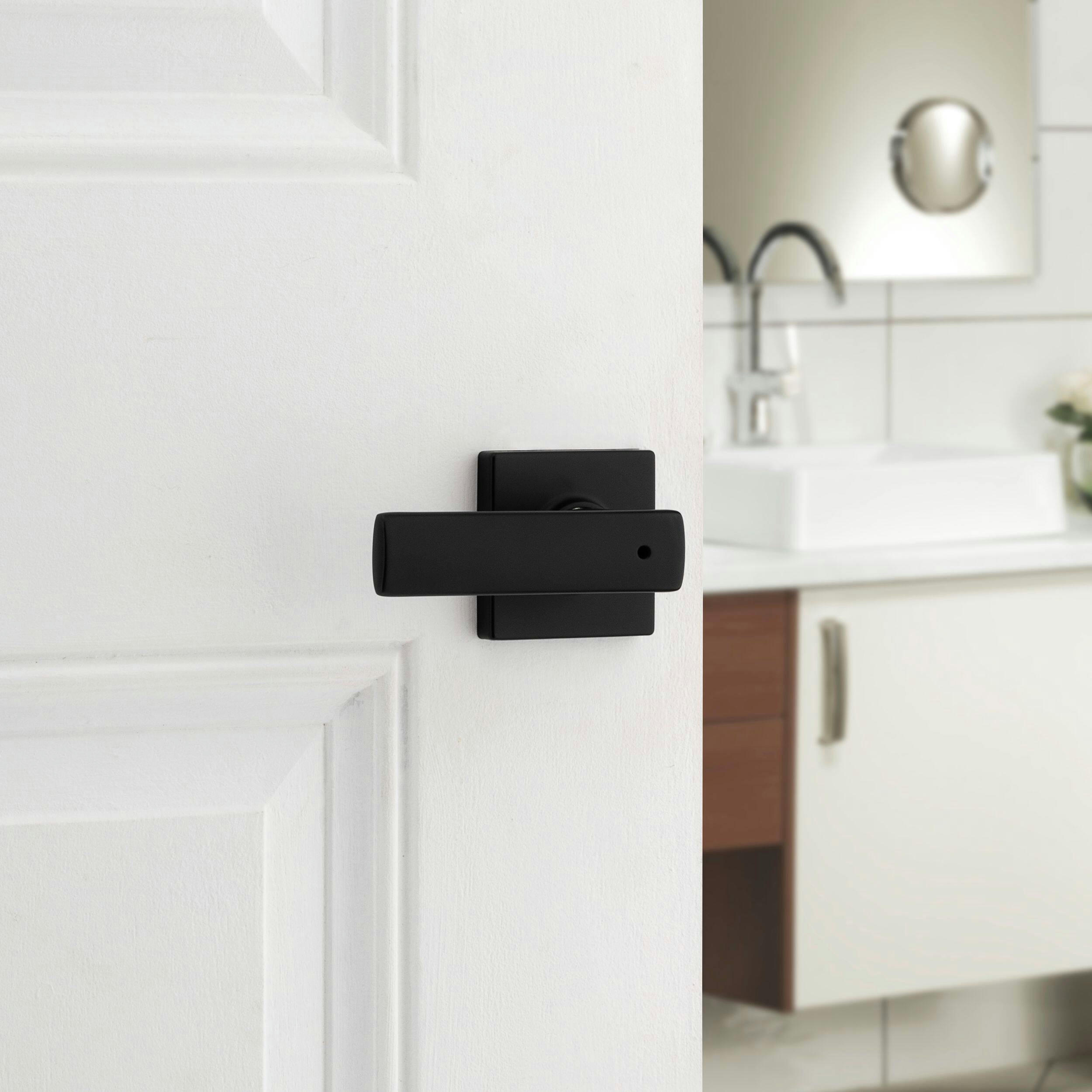 Weiser Breton Privacy Door Lever Lock Set, Matte Black