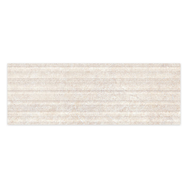 Carrelage effet Pierre 3D Beige Coquille Curve 100x33,3x0,98 cm Torvane - Mur intérieur (vendu par carton de 1,67 m²) - RO'MA CARR