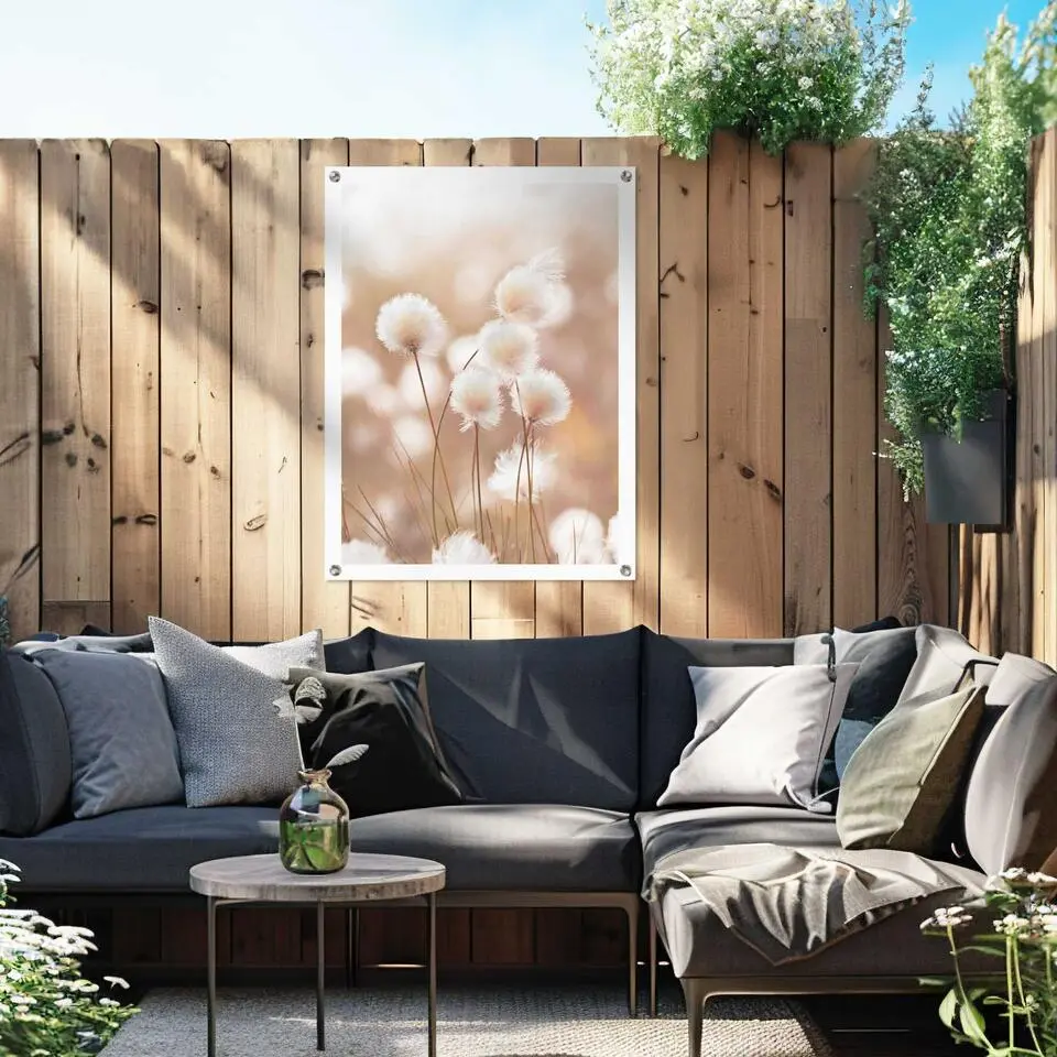 Tuinposter Katoentak - 80 x 60 - Beige