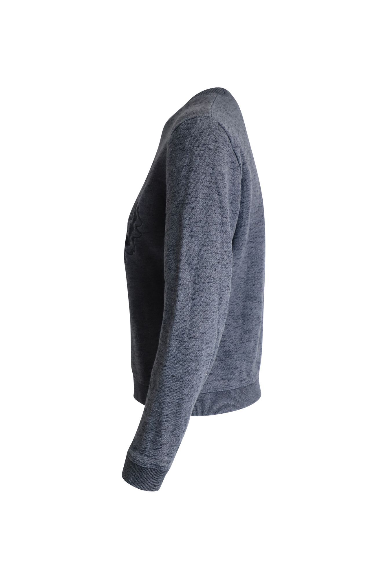 Kenzo Preloved Embroidered Tiger Melange Sweatshirt in Grey Cotton