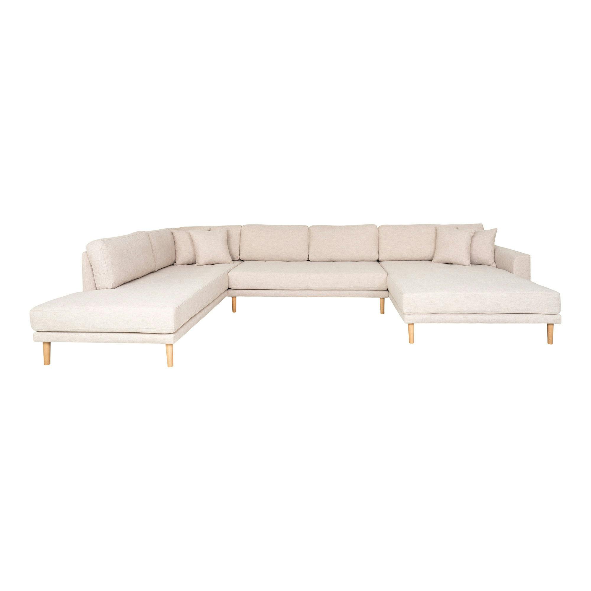 Canapé panoramique beige sable - côté droit, 370 cm ROTTERDAM