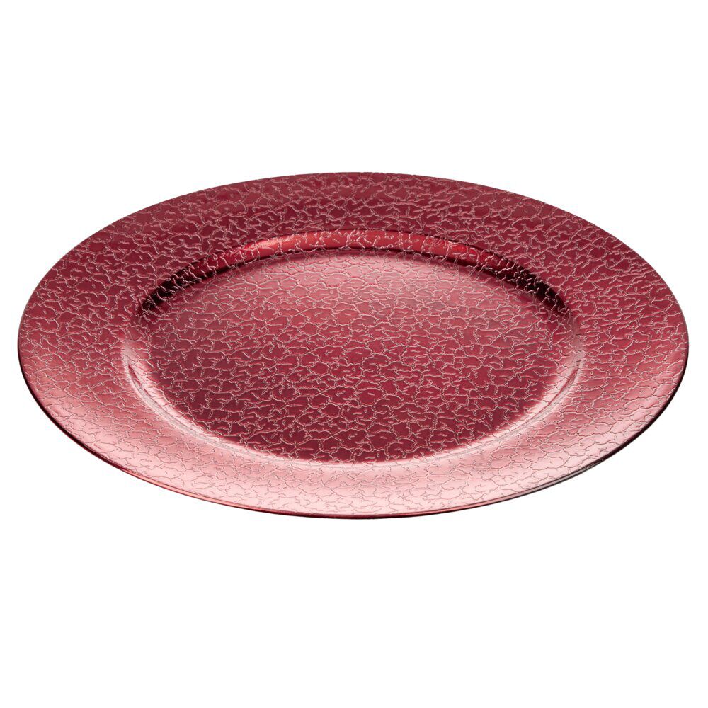 Sous-assiette motif croco Ø33 cm rouge