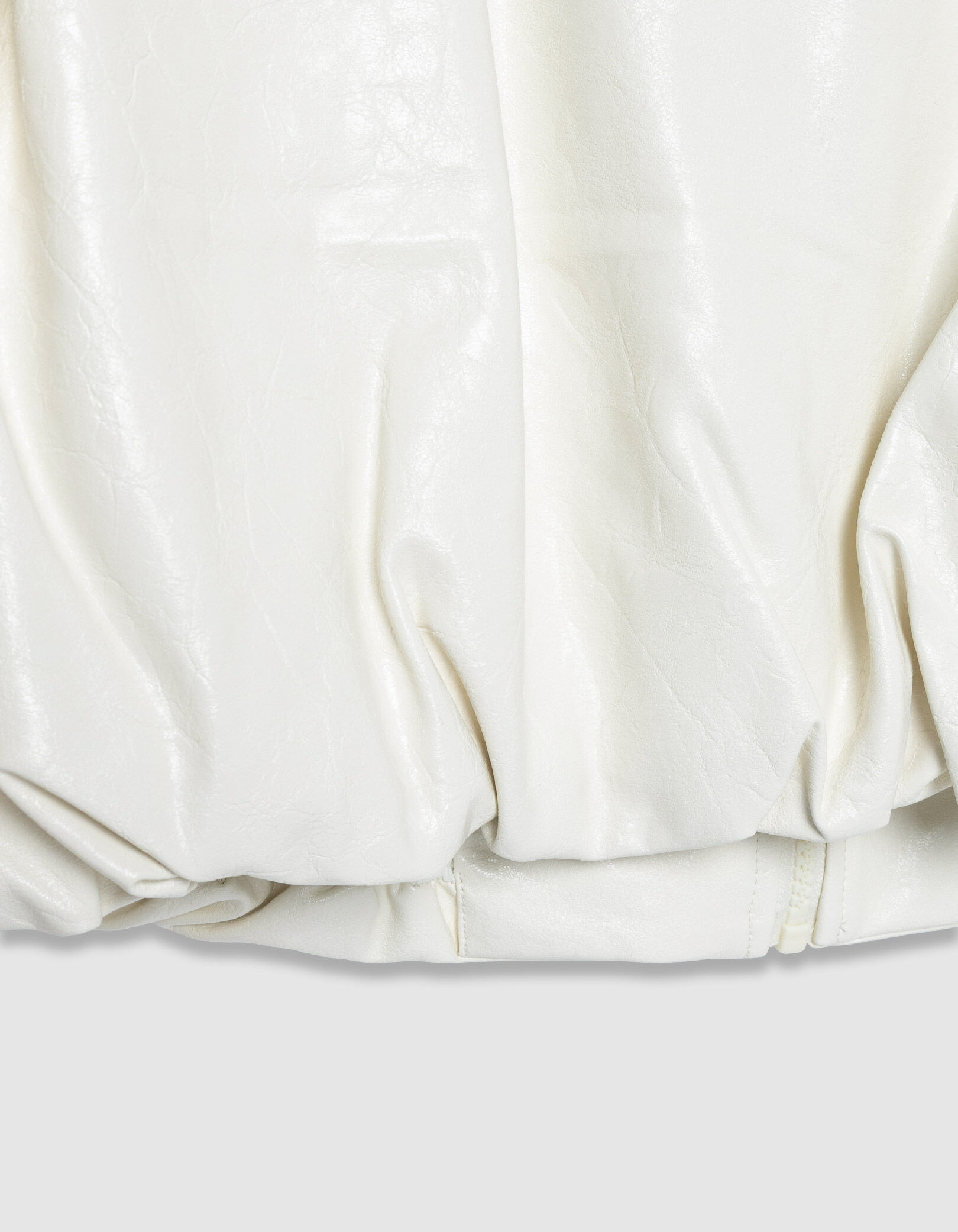 Blouson court blanc esprit rock manches amovibles Femme