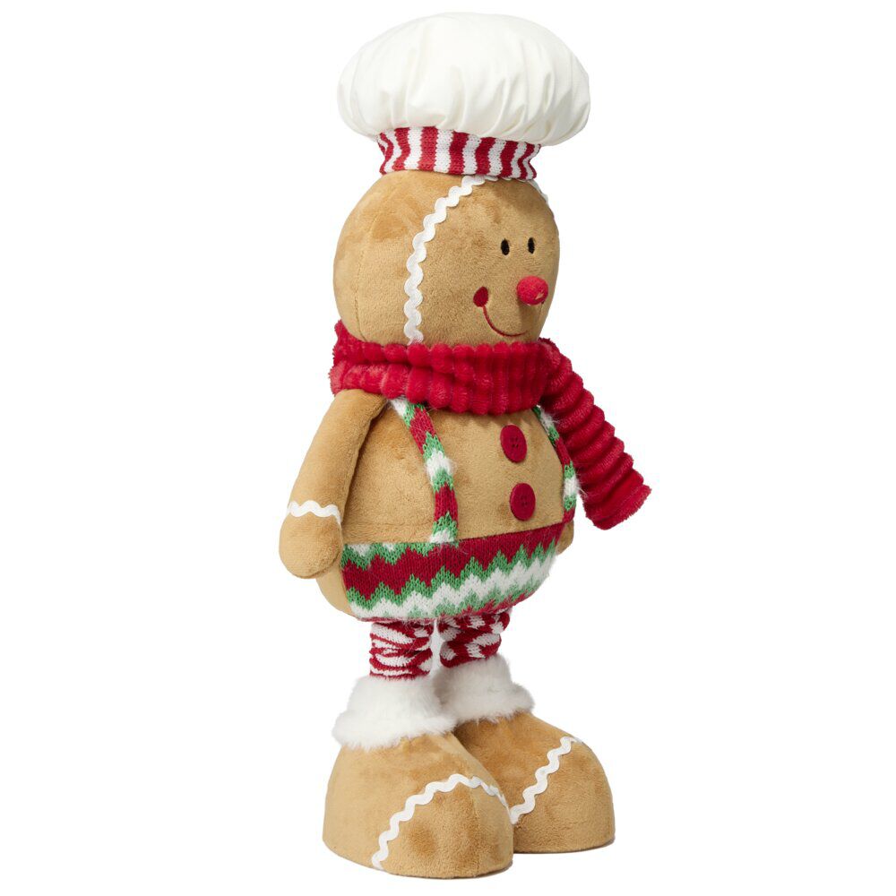 Bonhomme pain d'épices à poser à jambes extensibles H65cm (2 modèles)