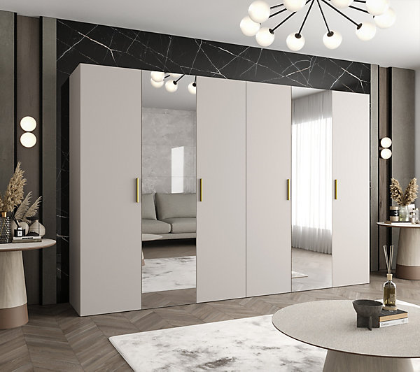Armoire Bari 2 a portes battantes H. 202 x L.300 x P. 52, 6 portes