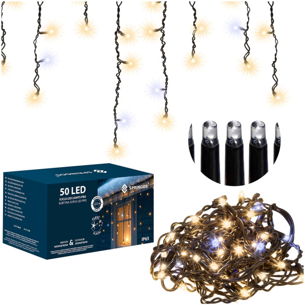 Kurtyna świetlna sople PRO 500 Led zewnętrzne 25 m ciepły   flash