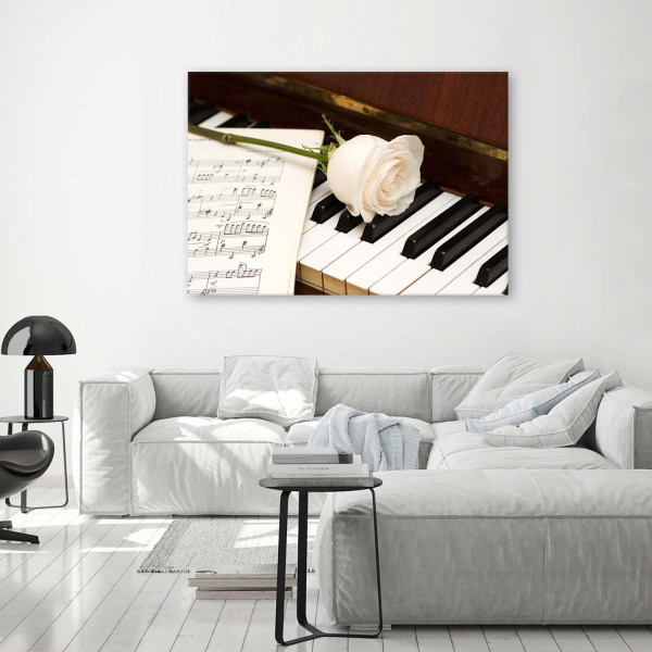 Feeby Obraz na płótnie Róża na fortepianie 60x40