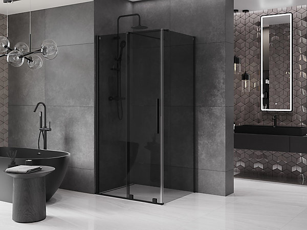 Mexen Velar cabine de douche coulissante 110 x 100 cm, graphite, noire - 871-110-100-41-70