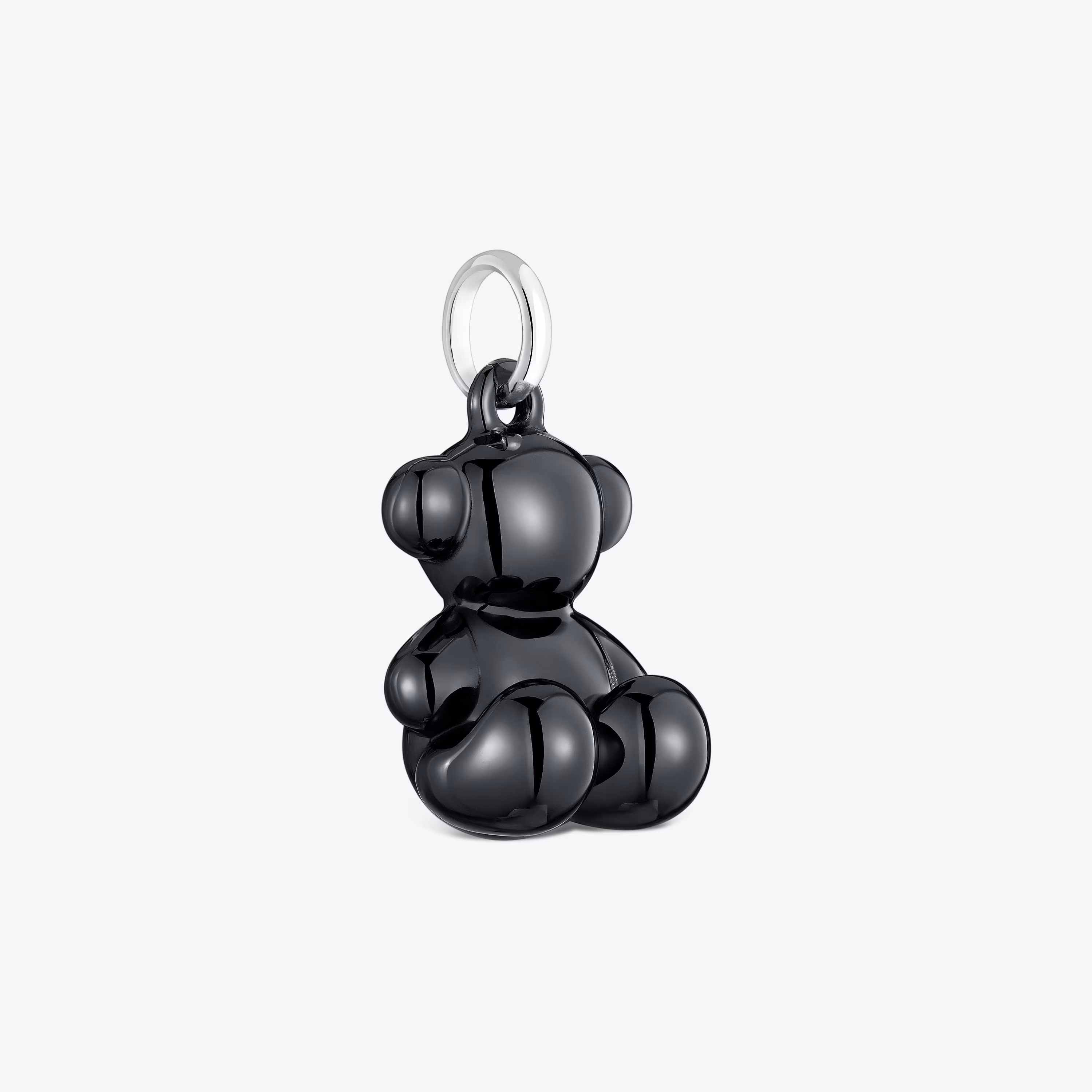 Colgante oso de plata y cerámica negra Bold Bear