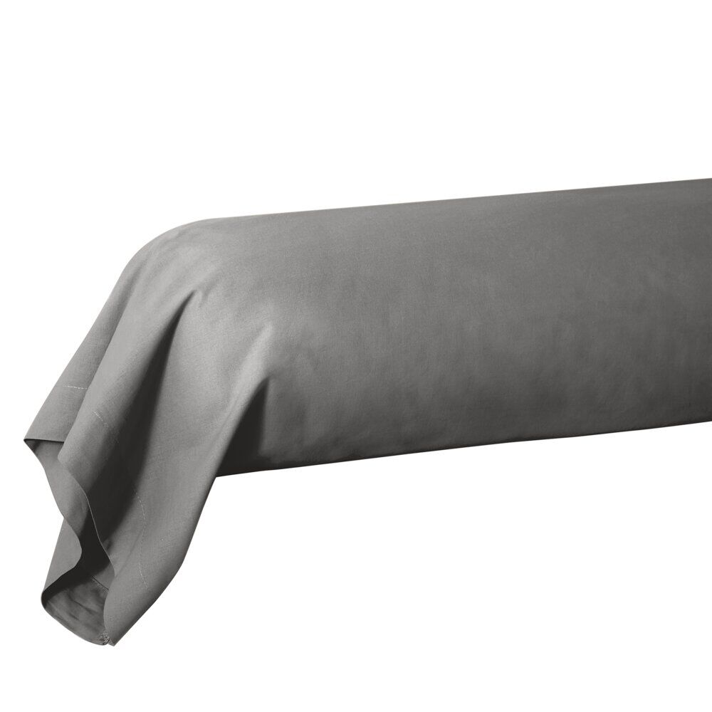 Taie de traversin 85x185cm 100% coton gris foncé