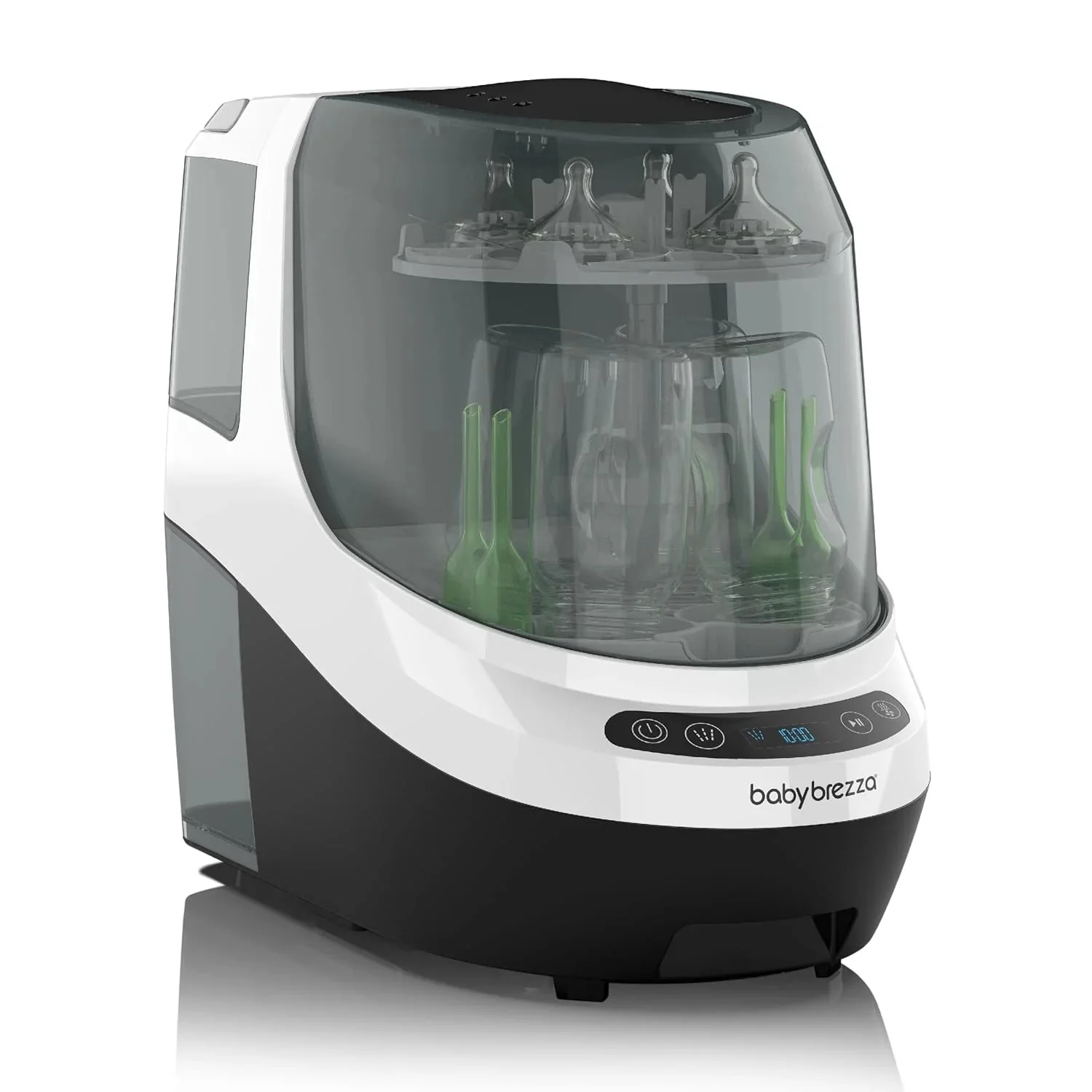 Baby Bottle Washer Pro - Baby Bottle Washer, Sterilizer + Dryer - All in One Machine Cleans Bottles, Pump Parts,  Sippy Cups - Replaces Hand Washing, Bottle Brushes and Drying Racks-Brezza(White)