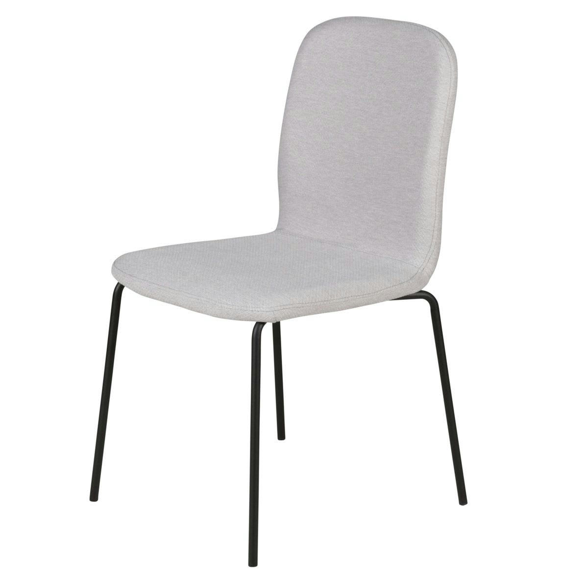 SENSE - Chaise tissu gris clair piètement métal