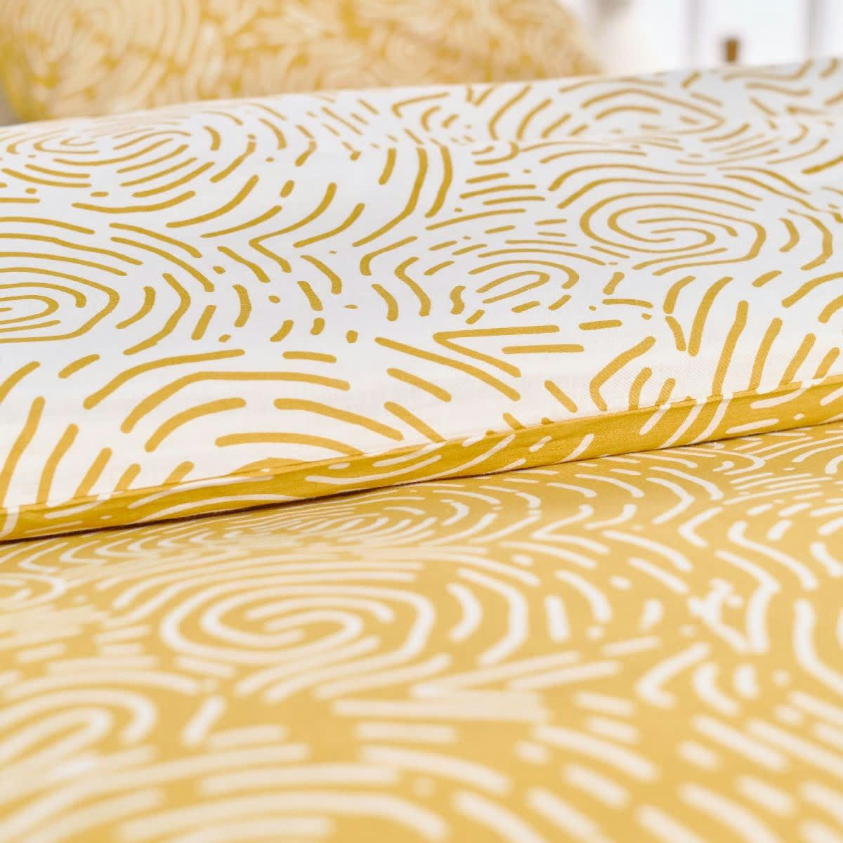 - Parure de lit en Coton Jaune 240x220 cm