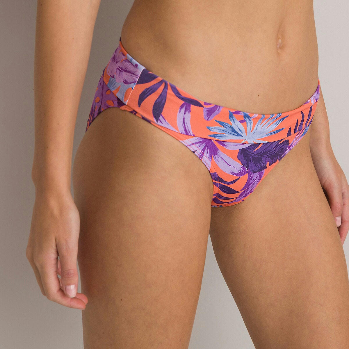 Bas de maillot de bain culotte, imprimé exotique
