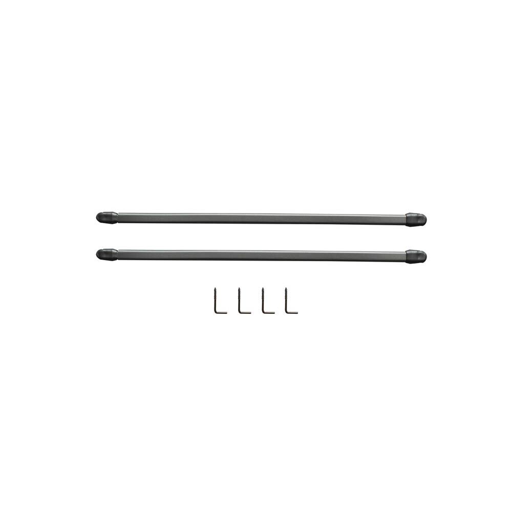 Tringle de vitrage Extensible 30-50 cm métal argenté x2