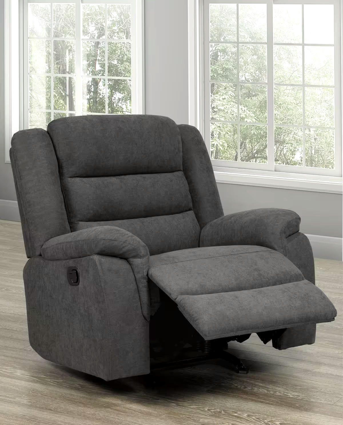 Brassex Harper Rocker Recliner Chair, Grey