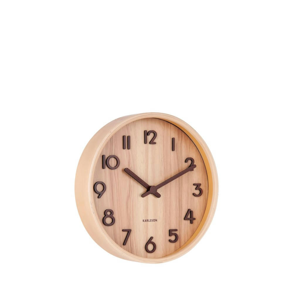 PURE - Horloge murale ronde en bois D22cm
