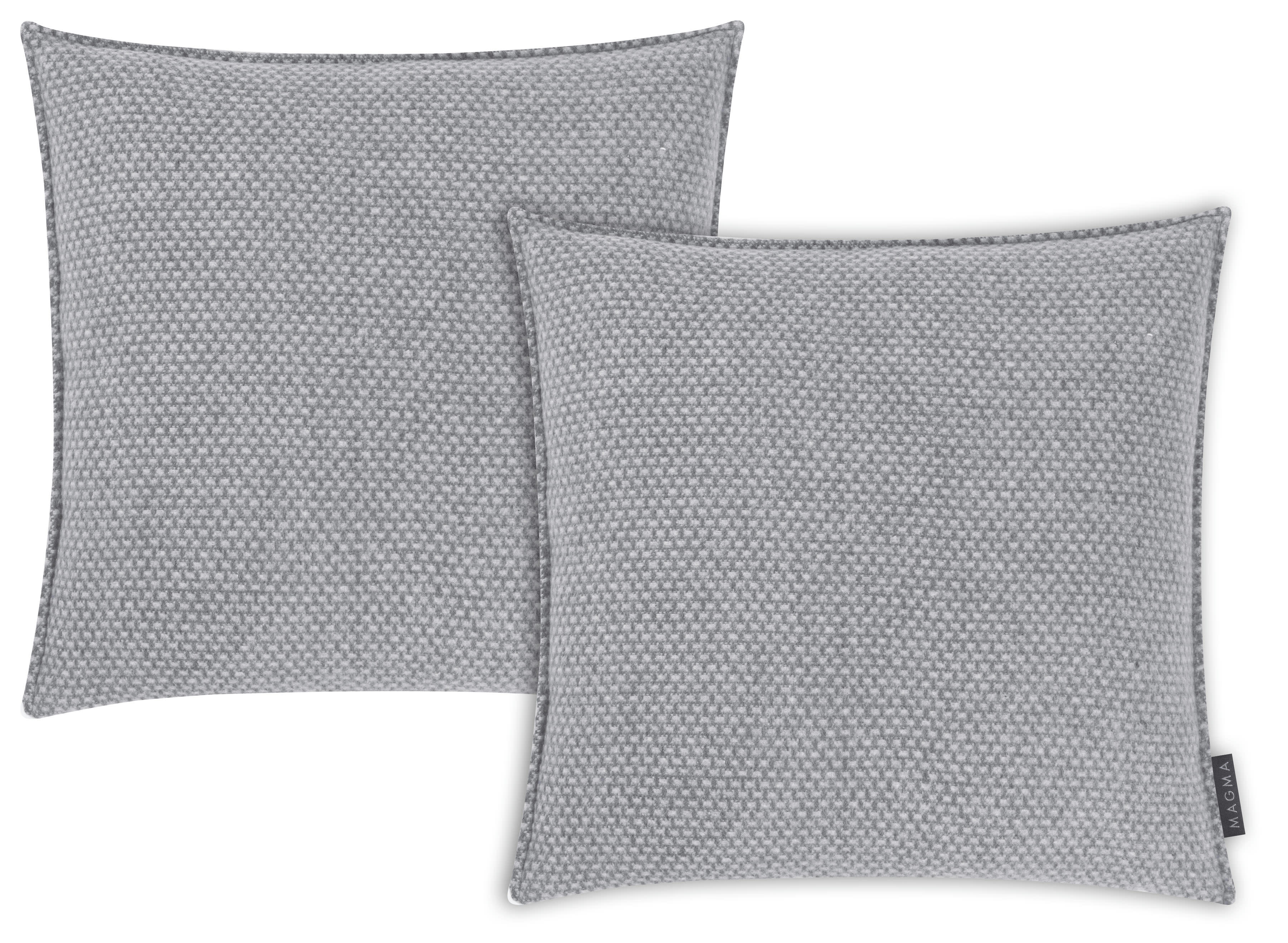 JANIS - Housse de coussin coton recyclé, bord cousu anthracite- Lot de 2-45x45