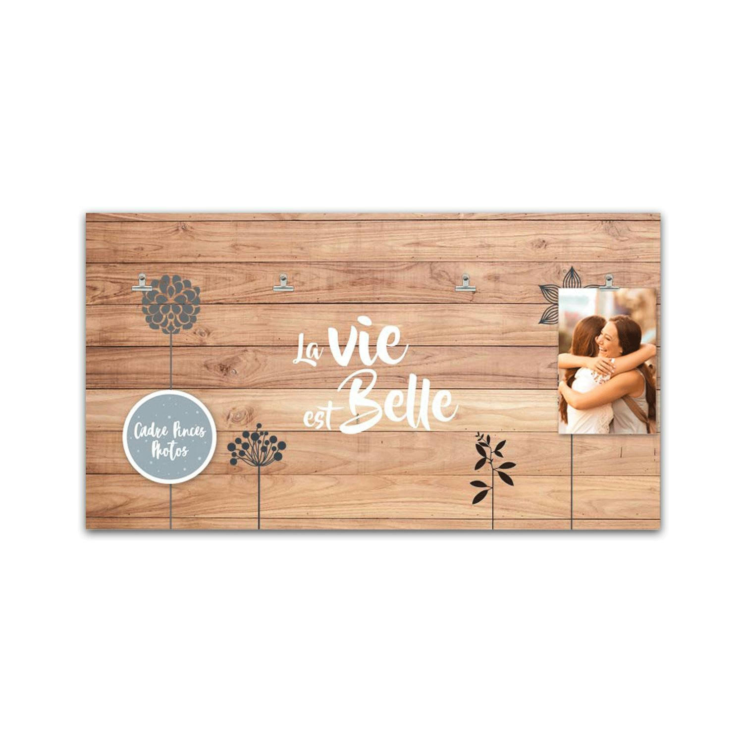 - Cadre mural 4 pinces photos 55 x 31 cm la vie este