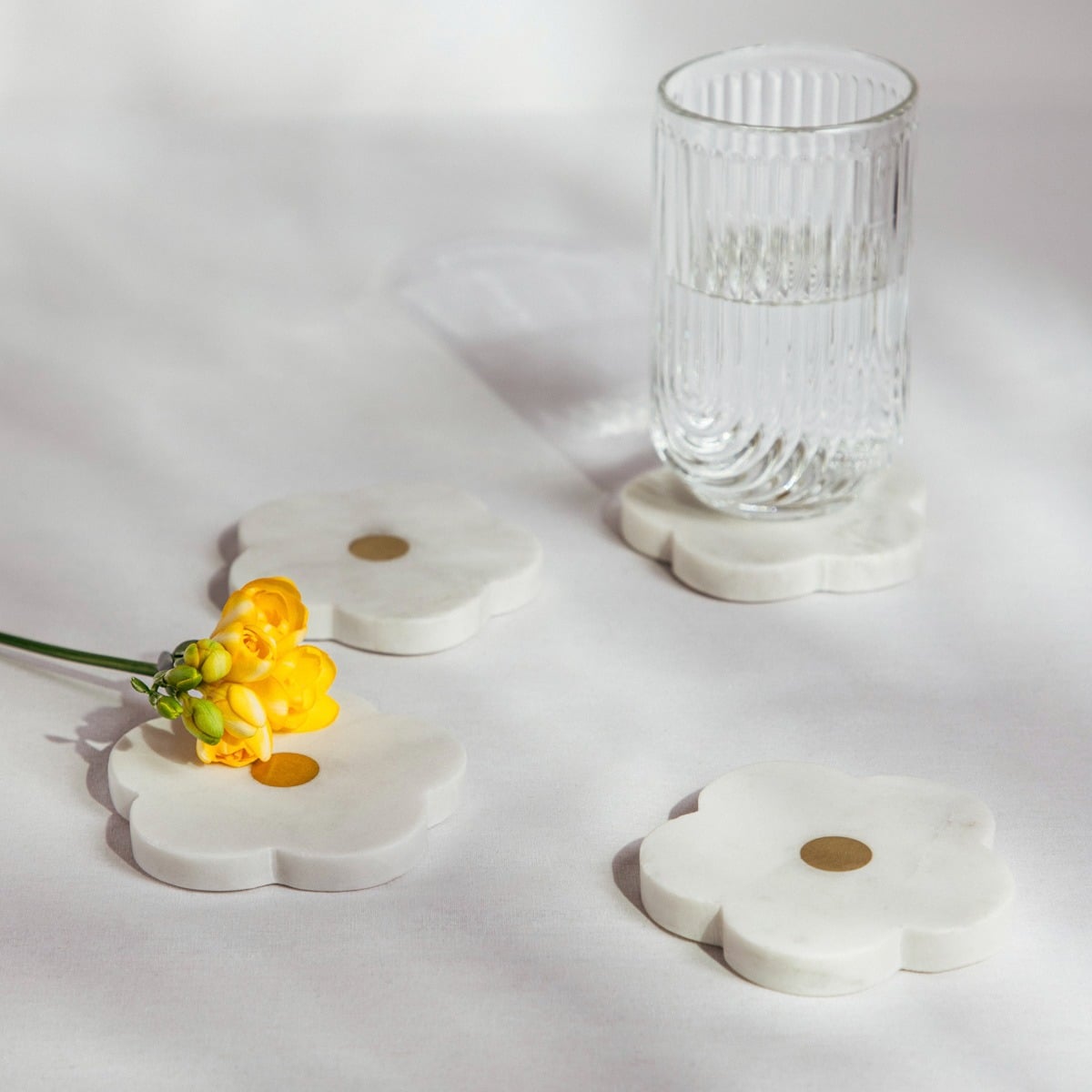 Zestaw podkładek MARBLE marmurowych kwiatki 4 el