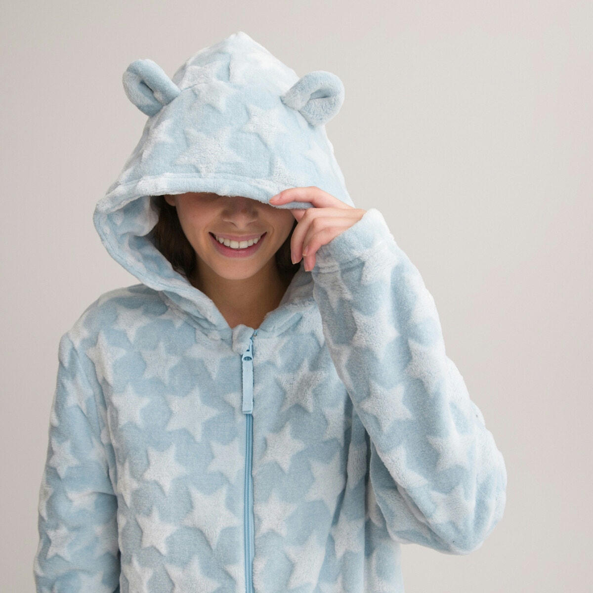Surpyjama à capuche polaire douce, motif étoile