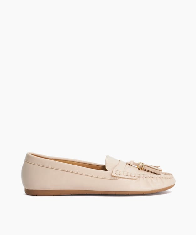 Geen Blush - Leather Tassel Trim Loafers