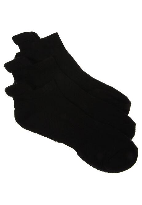 Mens 3pk Black Cushioned Sole Trainer Sock