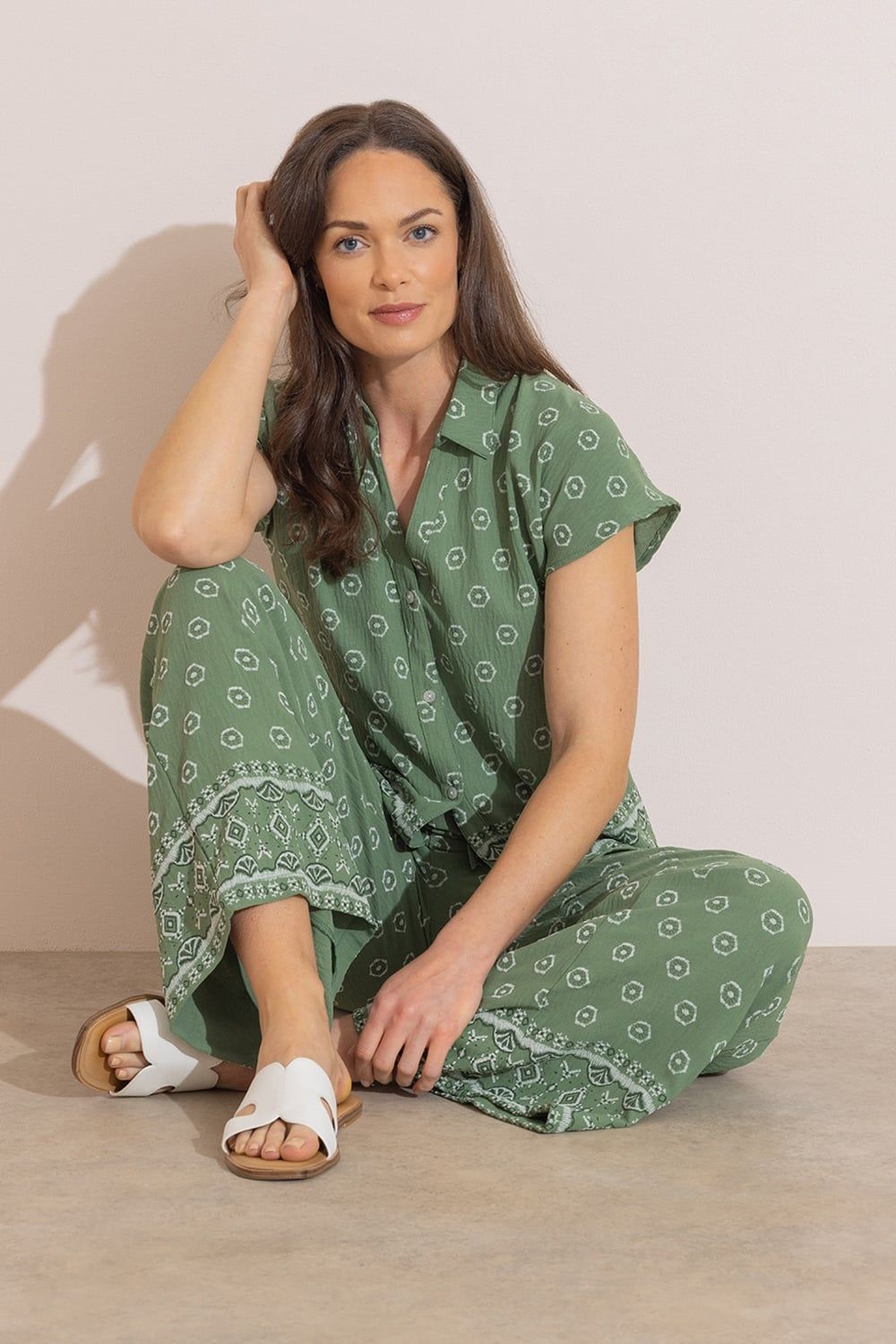 Klass. Textured Printed Blouse