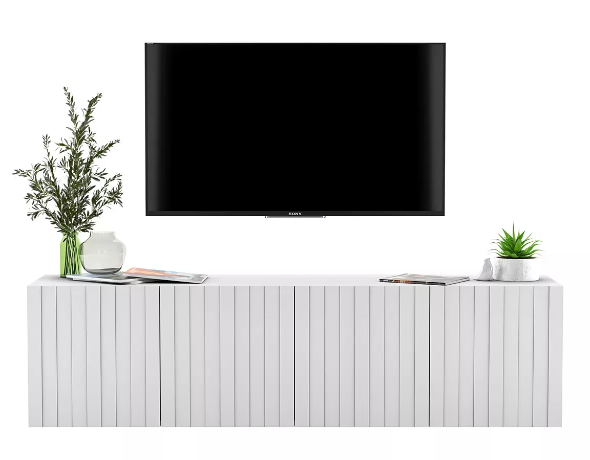 Ścienna szafka rtv z lamelami - Zereon