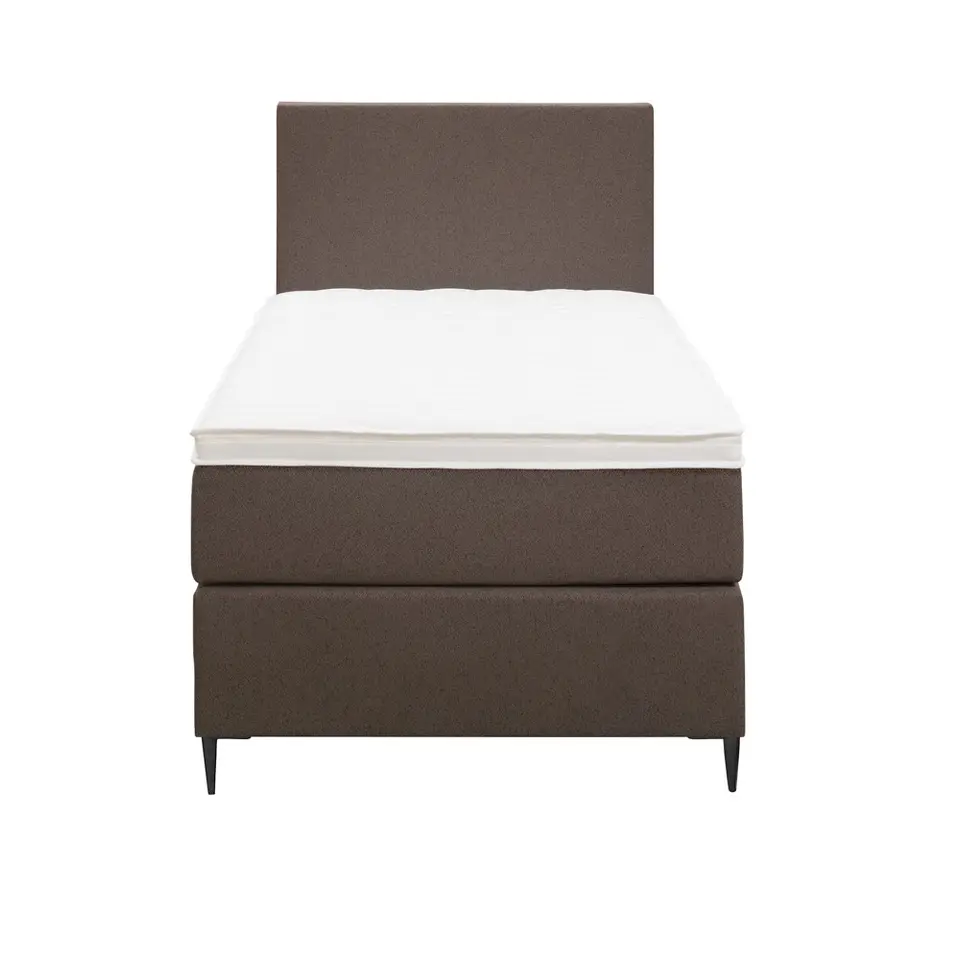 Boxspring Liv egaal - donkerbruin - 90x200 cm - slanke poot