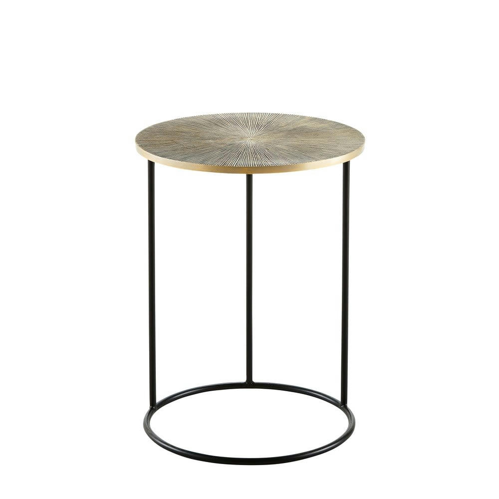 Amine - Bout de canapé en métal bronze et noir