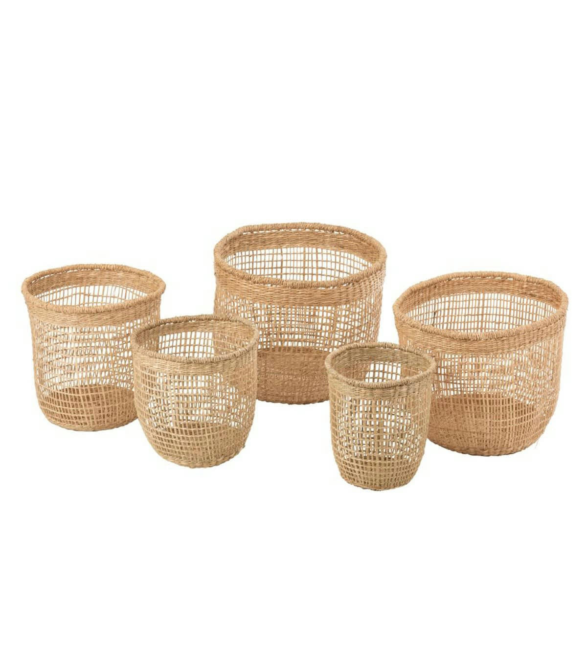 OASIS - Set de 5 paniers en rotin et bambou
