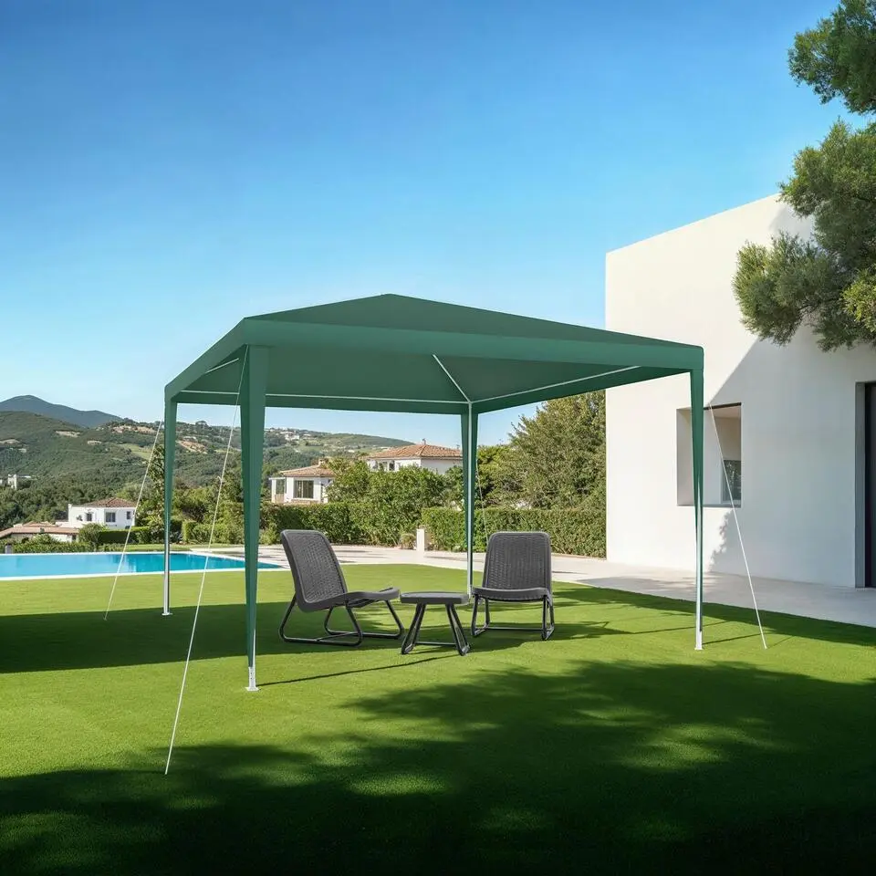 tectake Paviljoen Farah, waterdicht, steeksysteem, 3x3m, Groen