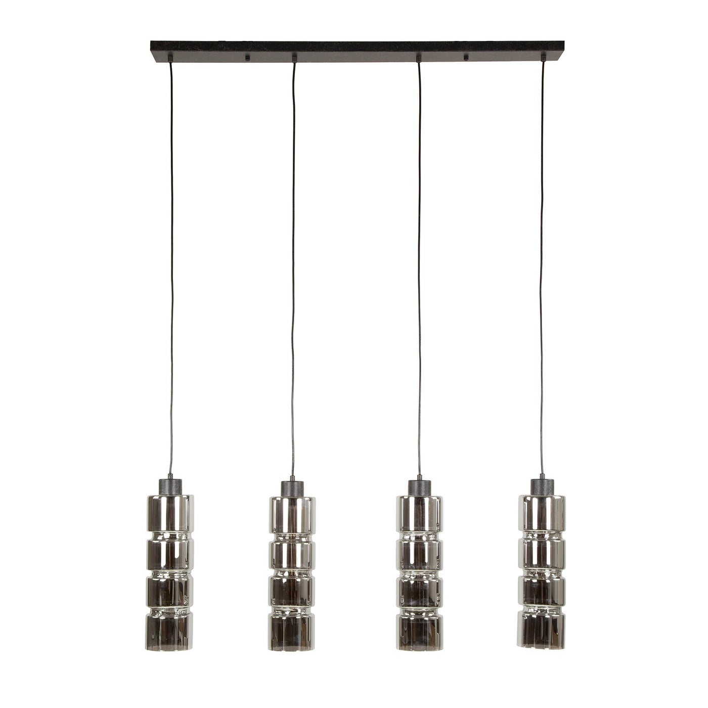 Giga Meubel Hanglamp Cylinder - Chroom Glas - 4-Lichts - 105x12x150cm