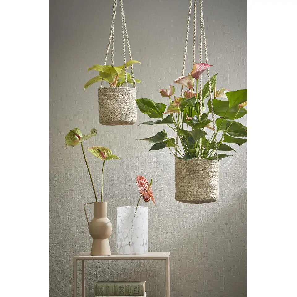 Mica Decorations Atlantic Mand voor Planten Set van 2 - &Oslash;16 cm - Cr&egrave;me