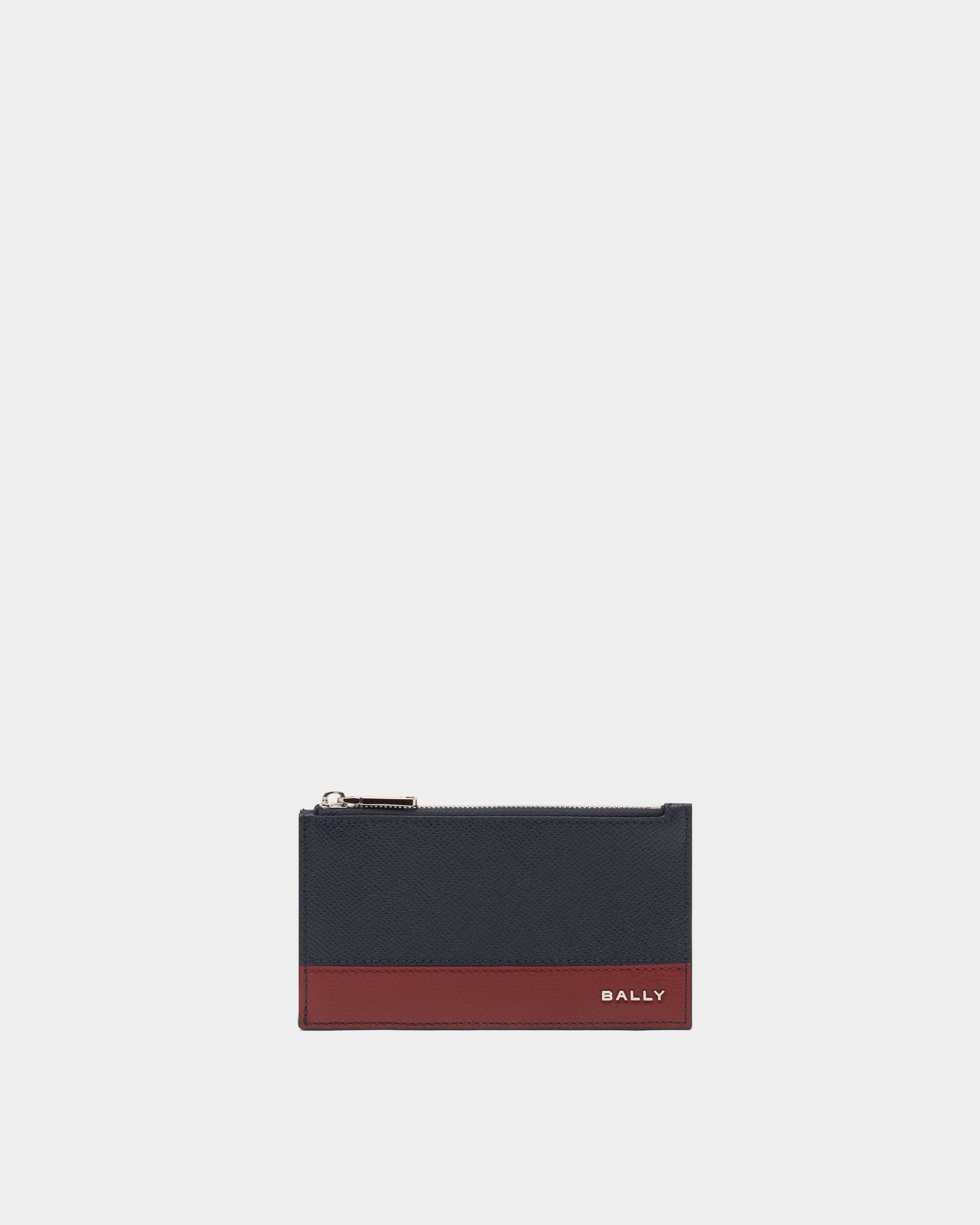 Bally Essential Kartenetui aus genarbtem Leder in Navy Blue