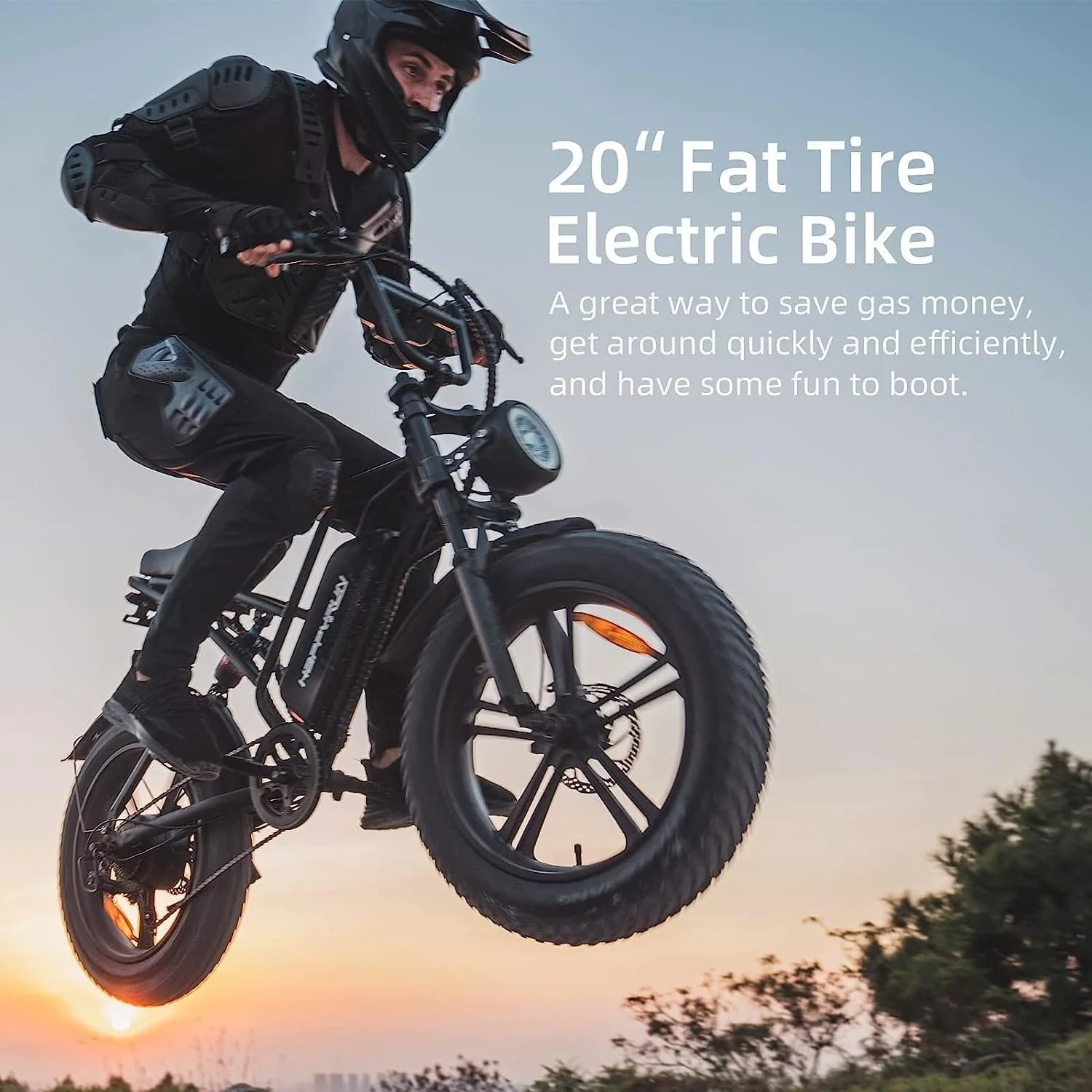 Happyrun Electric Bike for Adults 20 Fat tire with 750W Motor Ebike 48V 18AH Removable Battery 20MPH & 68 Miles