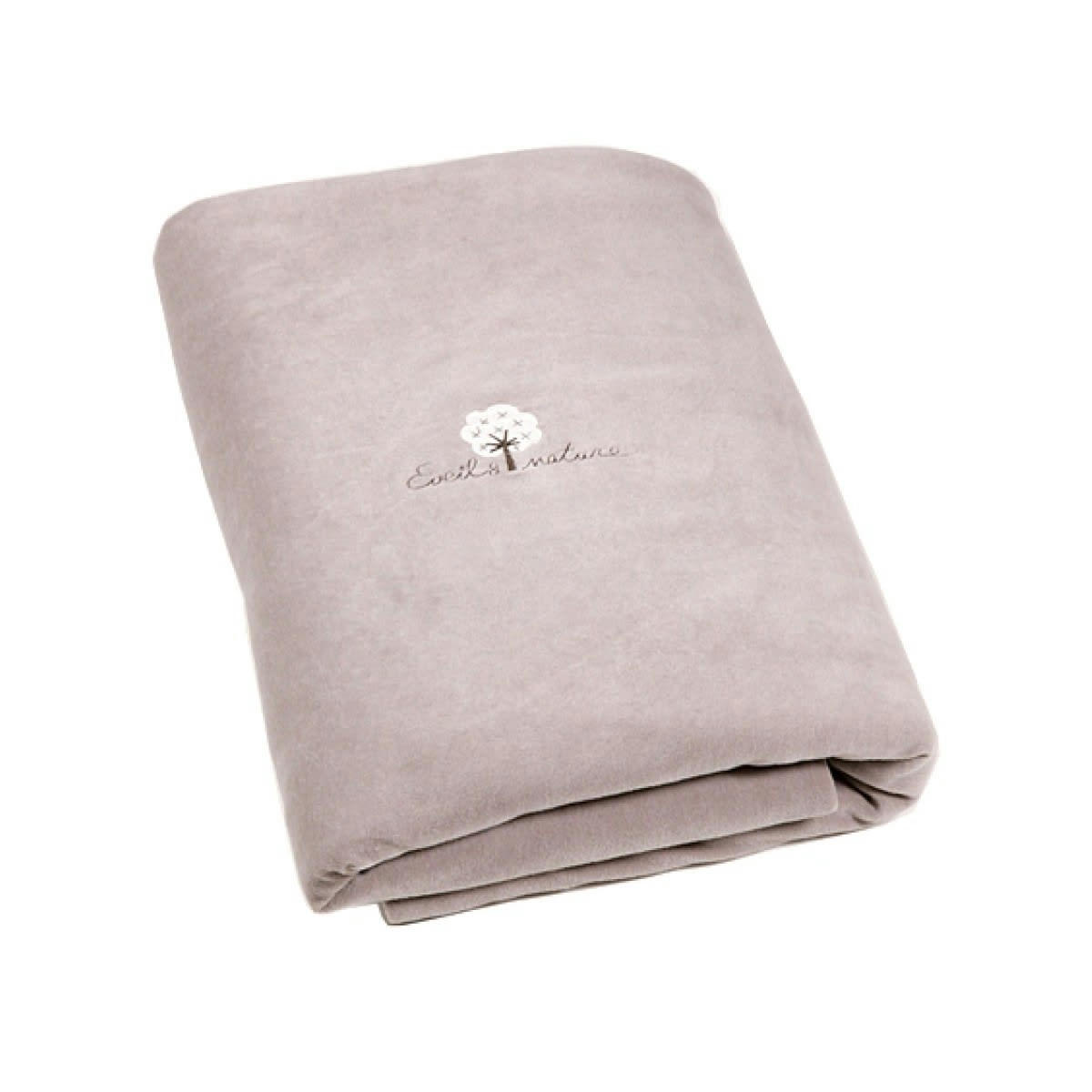 GAMME BIO UNIS - Edredon velours 100x140 cm Coton bio Taupe