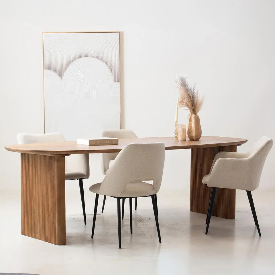 Eettafel Naturel Mangohout - 250x100x76cm - 6-8 Personen - Aya