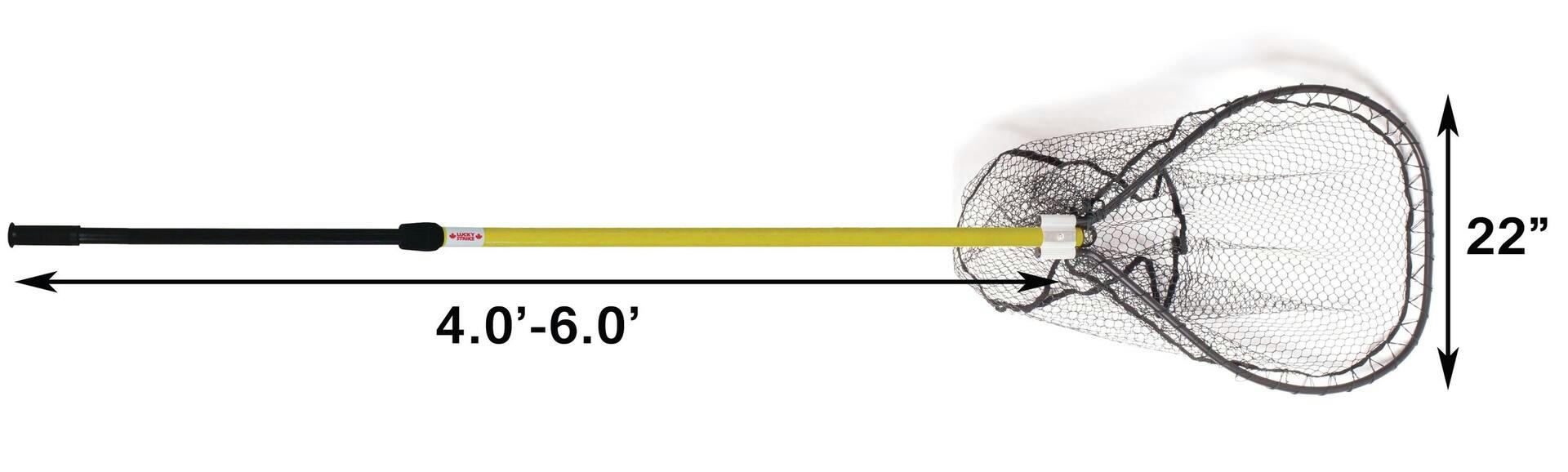 Lucky Strike Telescopic Walleye Fishing Net with Fiberglass Handle