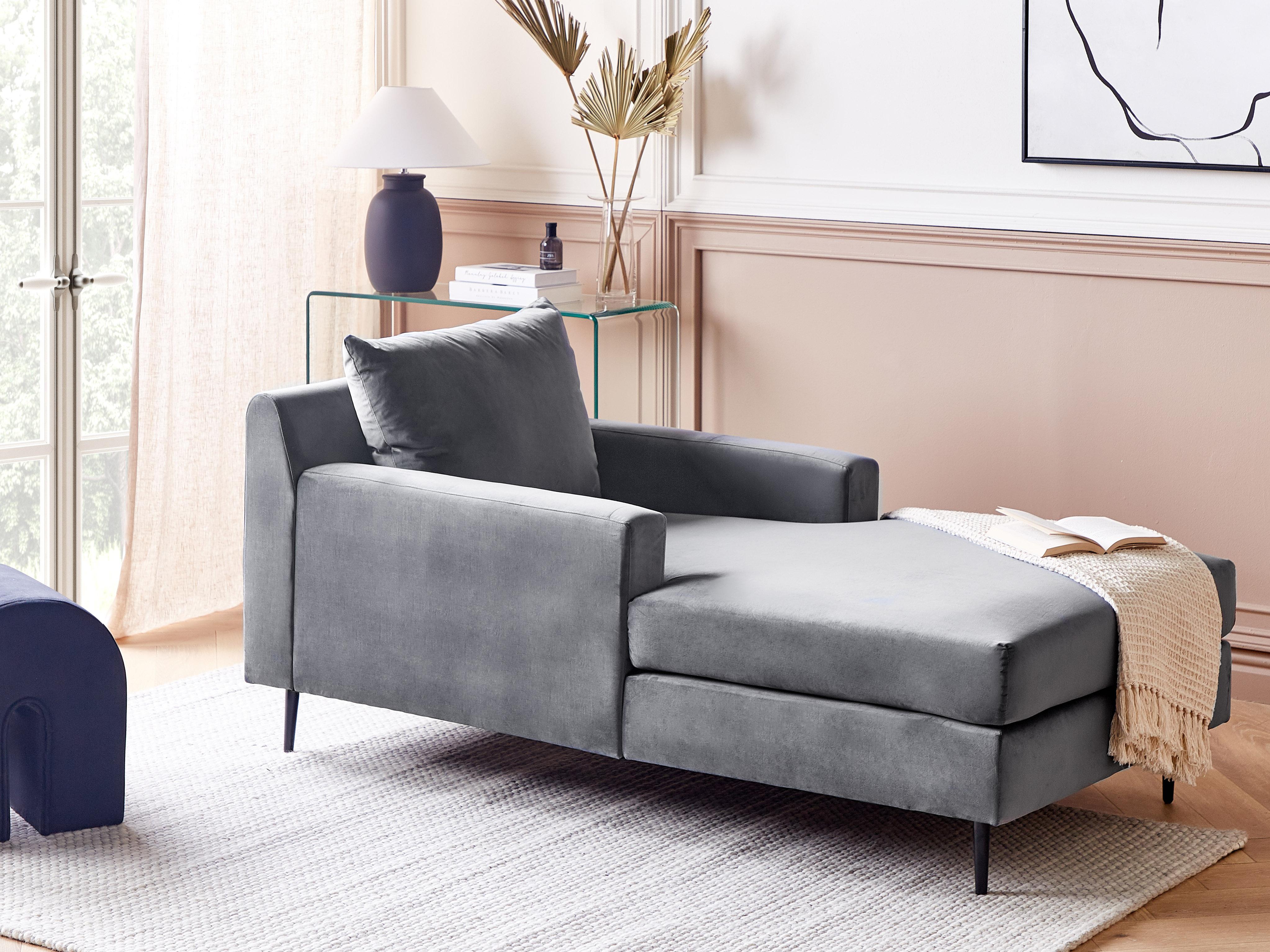 Chaise Longue GUERET Velvet Grey