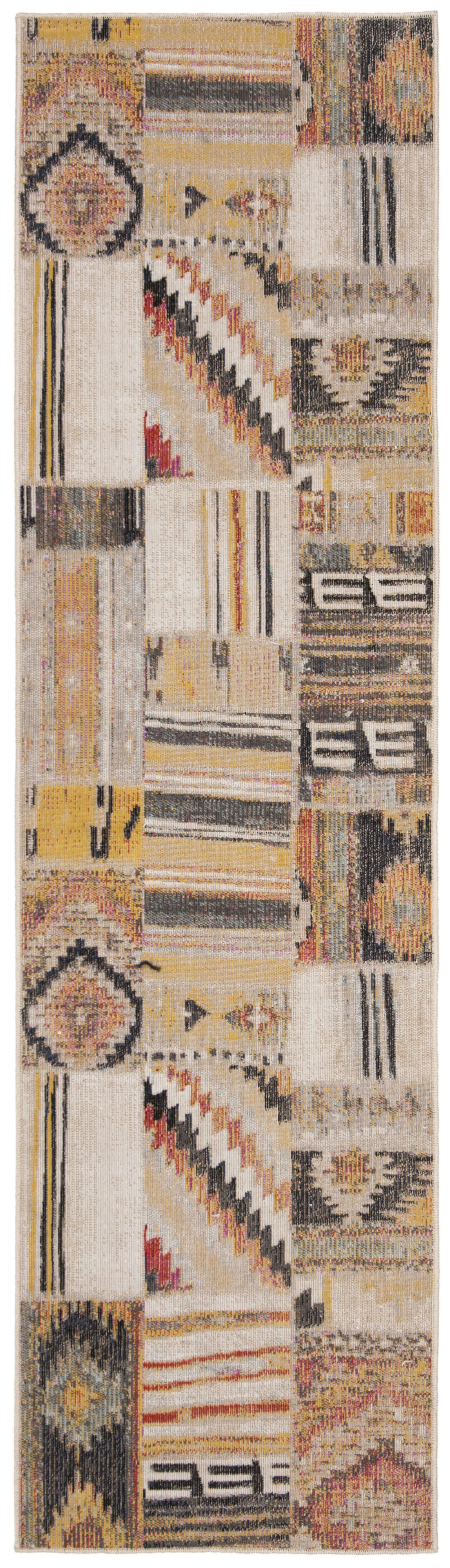 MONTAGE - Tapis interieur & exterieur en taupe & multicolore, 69 x 244 cm