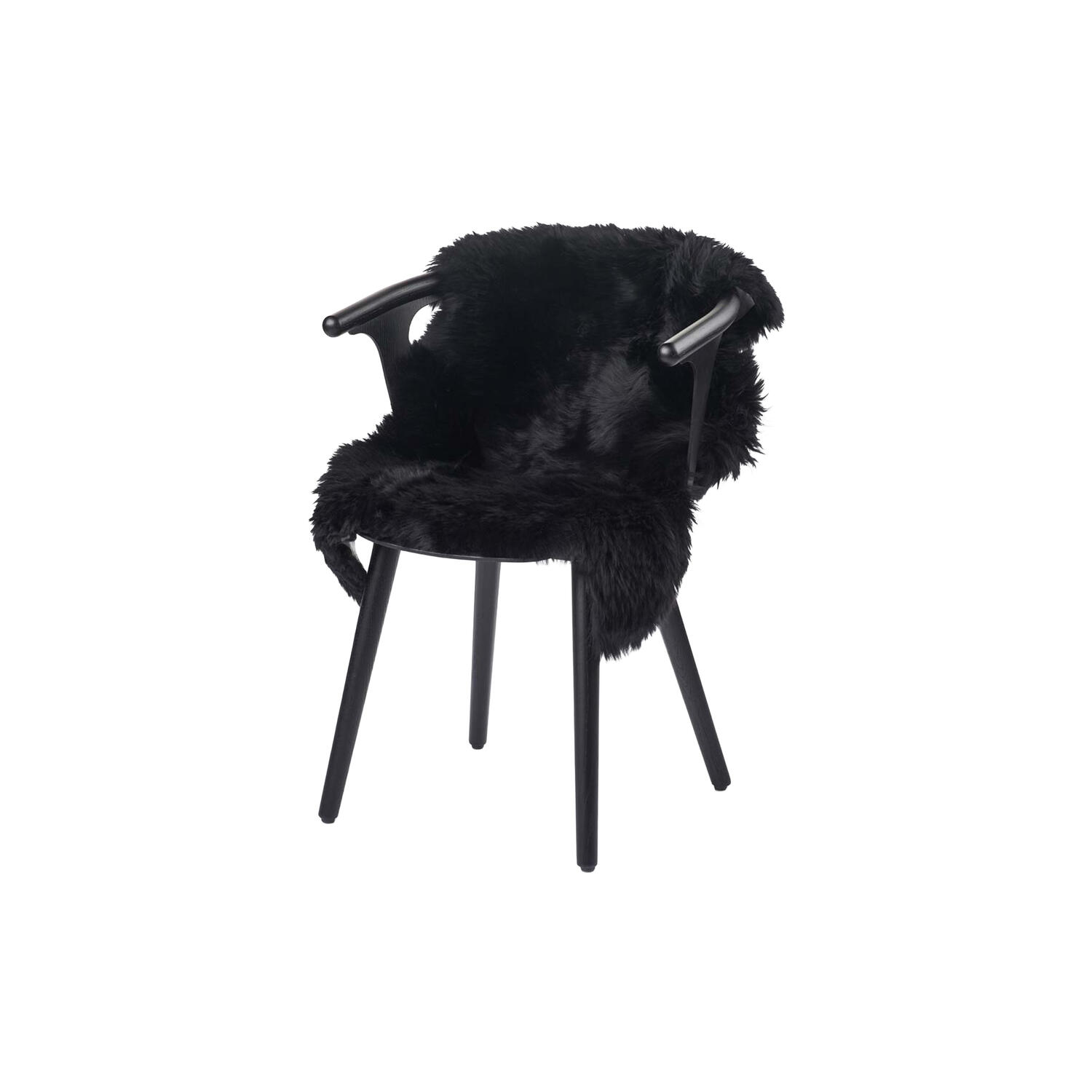 Newzealandsk Premium langh&aring;ret lammeskind, black