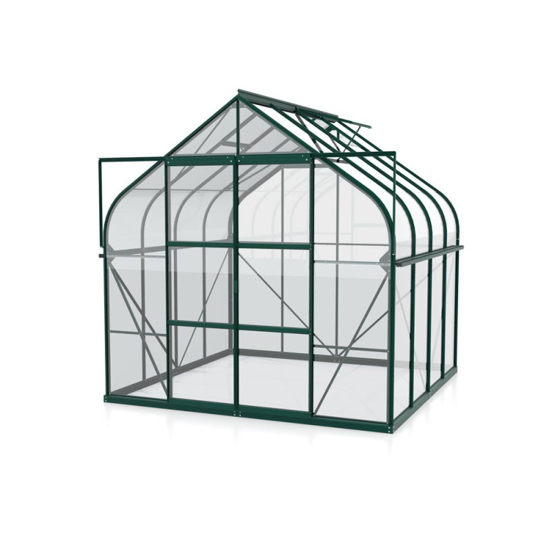Serre en verre Dione verte 6,7 m² VITAVIA